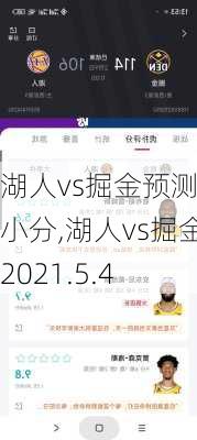 湖人vs掘金预测大小分,湖人vs掘金2021.5.4