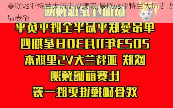 曼联vs亚特兰大历史战绩表,曼联vs亚特兰大历史战绩表格