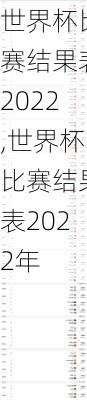 世界杯比赛结果表2022,世界杯比赛结果表2022年