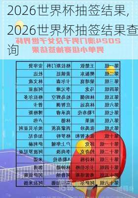 2026世界杯抽签结果,2026世界杯抽签结果查询