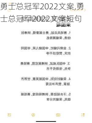 勇士总冠军2022文案,勇士总冠军2022文案短句