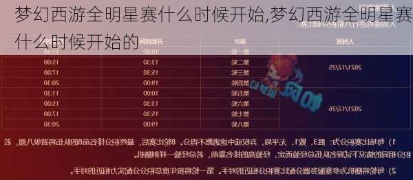 梦幻西游全明星赛什么时候开始,梦幻西游全明星赛什么时候开始的