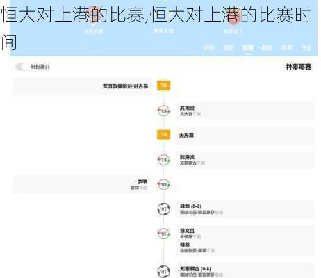 恒大对上港的比赛,恒大对上港的比赛时间
