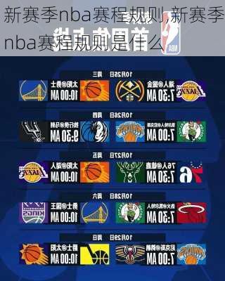 新赛季nba赛程规则,新赛季nba赛程规则是什么