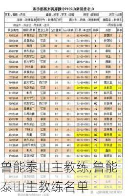 鲁能泰山主教练,鲁能泰山主教练名单