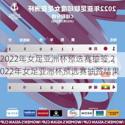 2022年女足亚洲杯预选赛抽签,2022年女足亚洲杯预选赛抽签结果