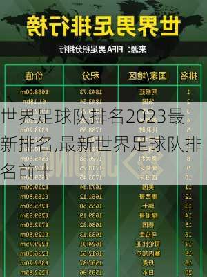 世界足球队排名2023最新排名,最新世界足球队排名前十