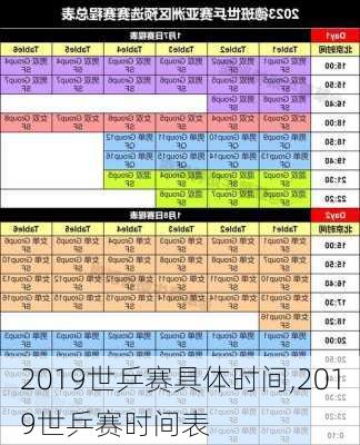 2019世乒赛具体时间,2019世乒赛时间表