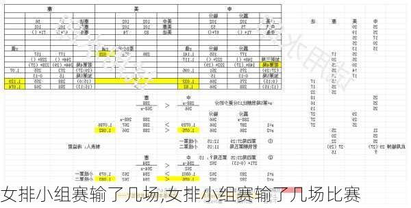 女排小组赛输了几场,女排小组赛输了几场比赛