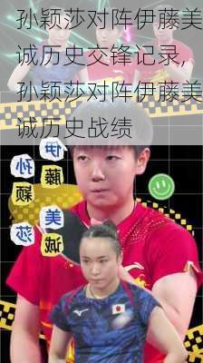 孙颖莎对阵伊藤美诚历史交锋记录,孙颖莎对阵伊藤美诚历史战绩