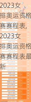 2023女排奥运资格赛赛程表,2023女排奥运资格赛赛程表最新